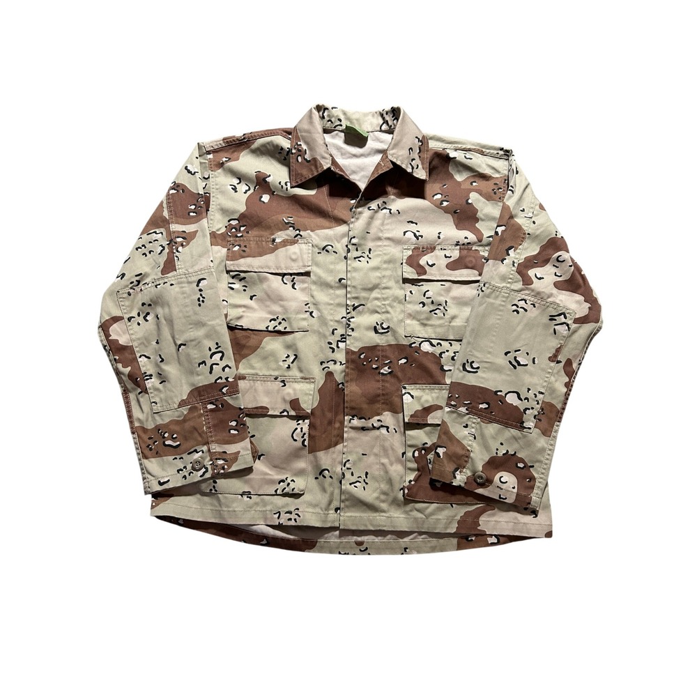 Military Field Jacket Mens Large Regular Tan Chocolate Chip Camo Military BDU